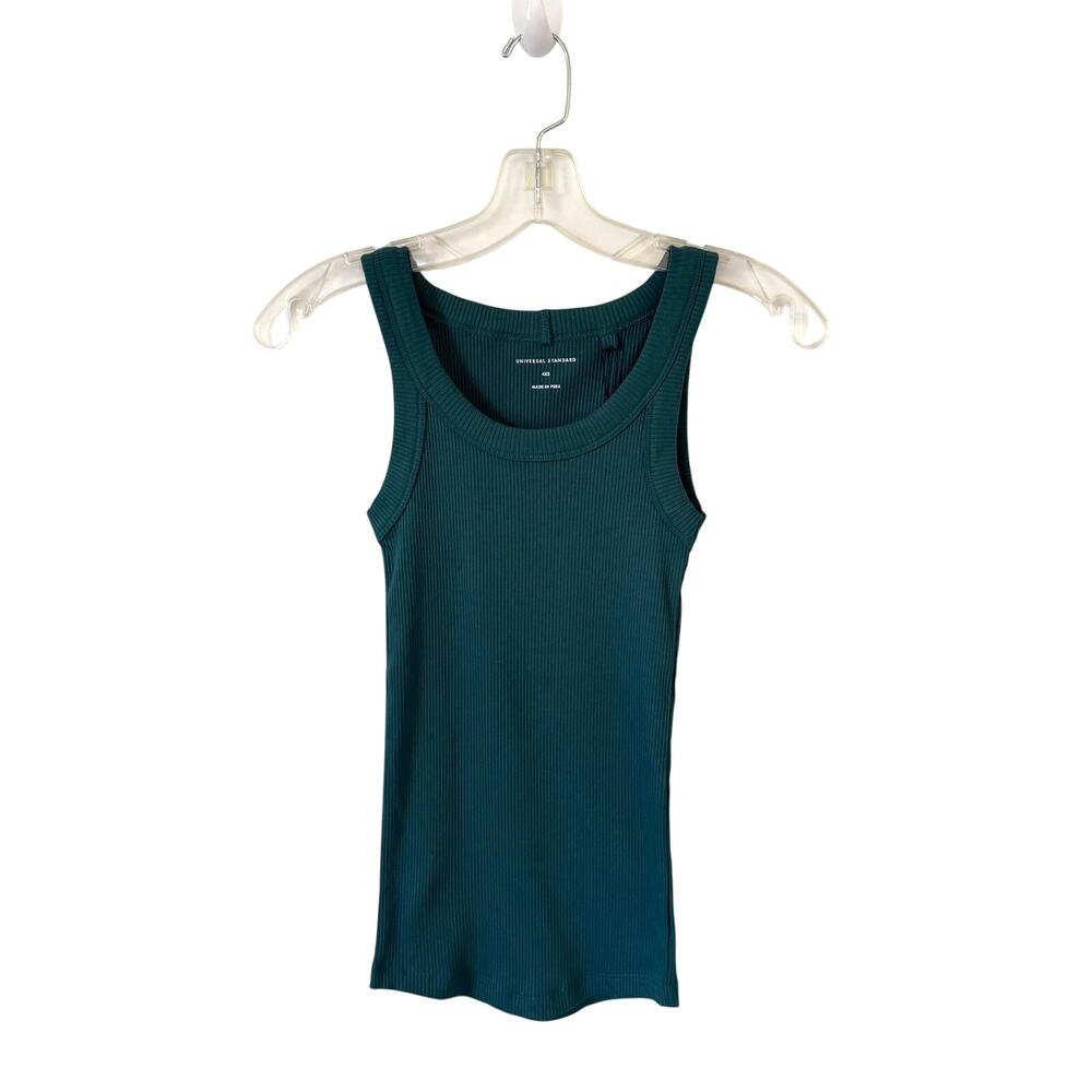 Universal Standard Ribbed Tank Top Teal Blue Green Size 4XS (0-00)